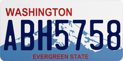 WA license plate ABH5758