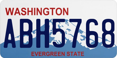 WA license plate ABH5768