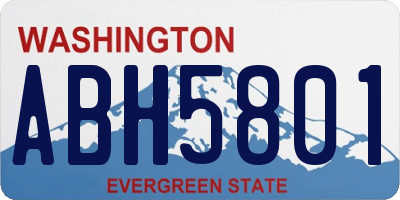WA license plate ABH5801