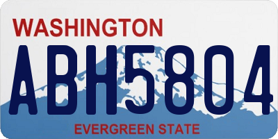 WA license plate ABH5804