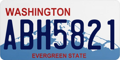 WA license plate ABH5821