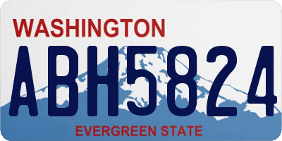 WA license plate ABH5824