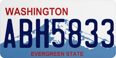 WA license plate ABH5833