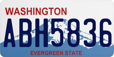 WA license plate ABH5836