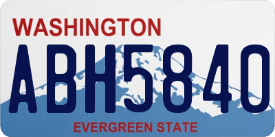 WA license plate ABH5840