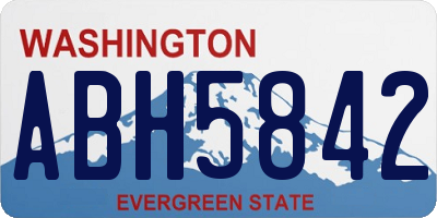 WA license plate ABH5842