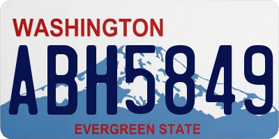 WA license plate ABH5849