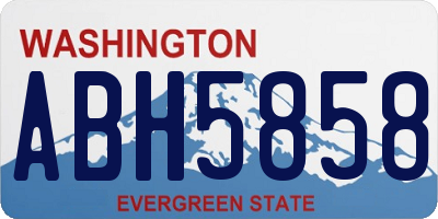 WA license plate ABH5858