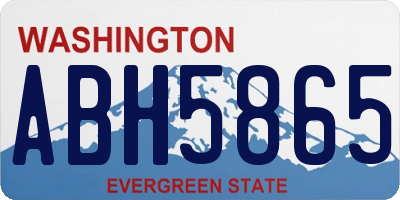 WA license plate ABH5865