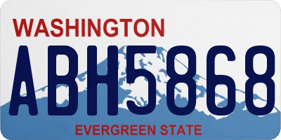 WA license plate ABH5868