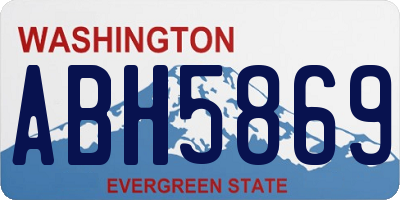 WA license plate ABH5869