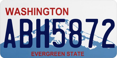 WA license plate ABH5872