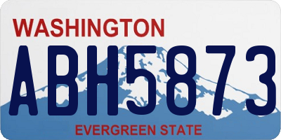 WA license plate ABH5873