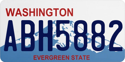 WA license plate ABH5882