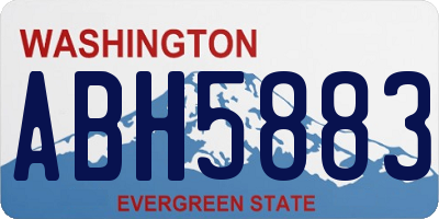 WA license plate ABH5883