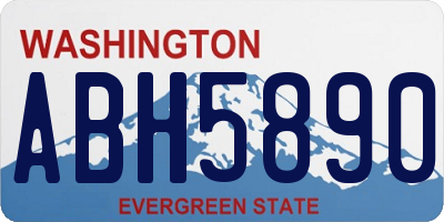 WA license plate ABH5890