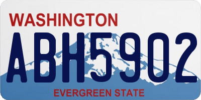 WA license plate ABH5902
