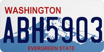 WA license plate ABH5903
