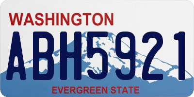 WA license plate ABH5921