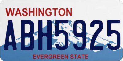 WA license plate ABH5925