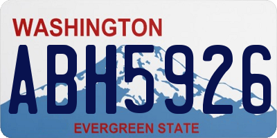 WA license plate ABH5926