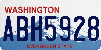 WA license plate ABH5928