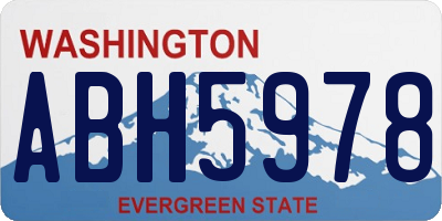 WA license plate ABH5978