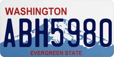 WA license plate ABH5980