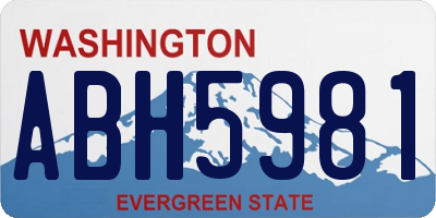 WA license plate ABH5981