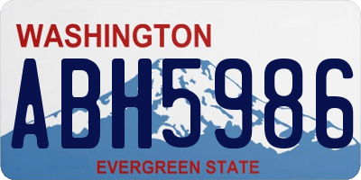 WA license plate ABH5986