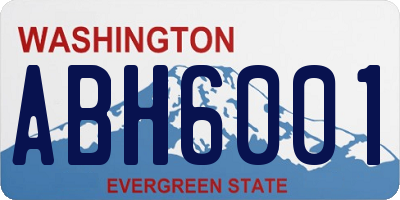 WA license plate ABH6001