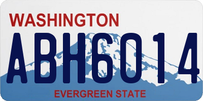 WA license plate ABH6014