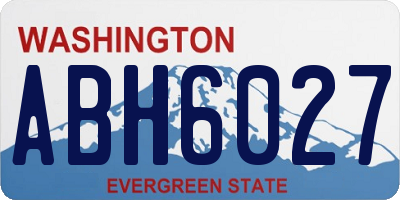 WA license plate ABH6027