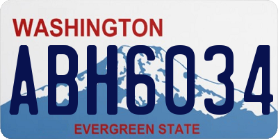 WA license plate ABH6034