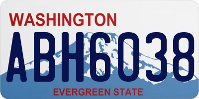 WA license plate ABH6038