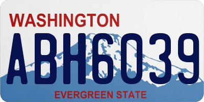 WA license plate ABH6039
