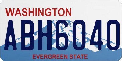 WA license plate ABH6040