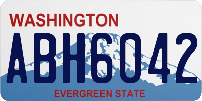 WA license plate ABH6042