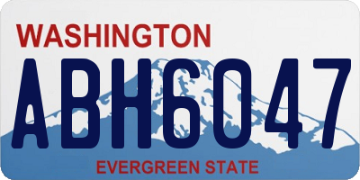 WA license plate ABH6047