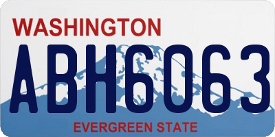 WA license plate ABH6063