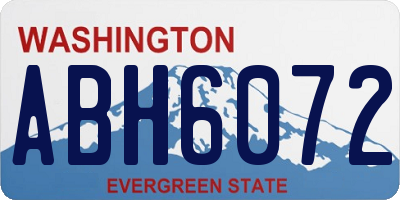 WA license plate ABH6072