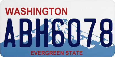 WA license plate ABH6078