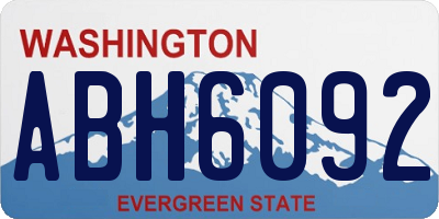 WA license plate ABH6092