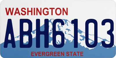 WA license plate ABH6103