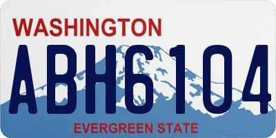 WA license plate ABH6104