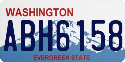 WA license plate ABH6158