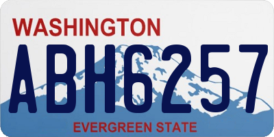 WA license plate ABH6257