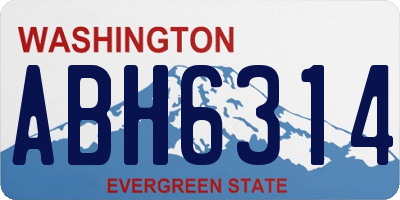 WA license plate ABH6314