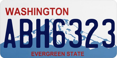WA license plate ABH6323