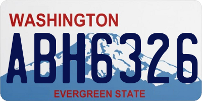 WA license plate ABH6326